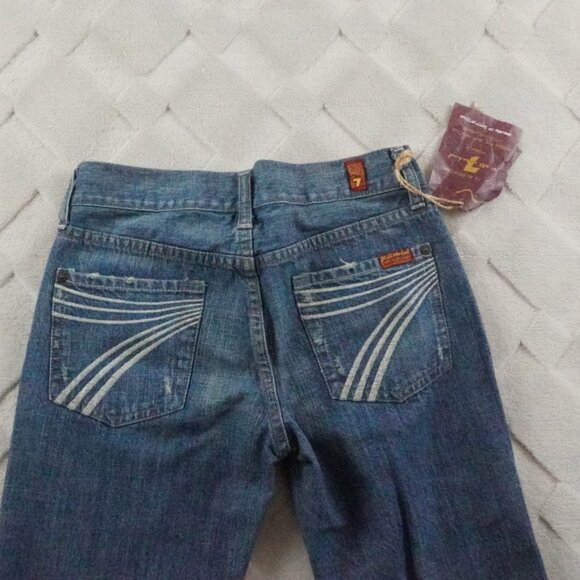 7 For All Mankind Dojo Jeans Womens 24 Western Rodeo Cowgirl Wide Flare Leg - Picture 1 of 11